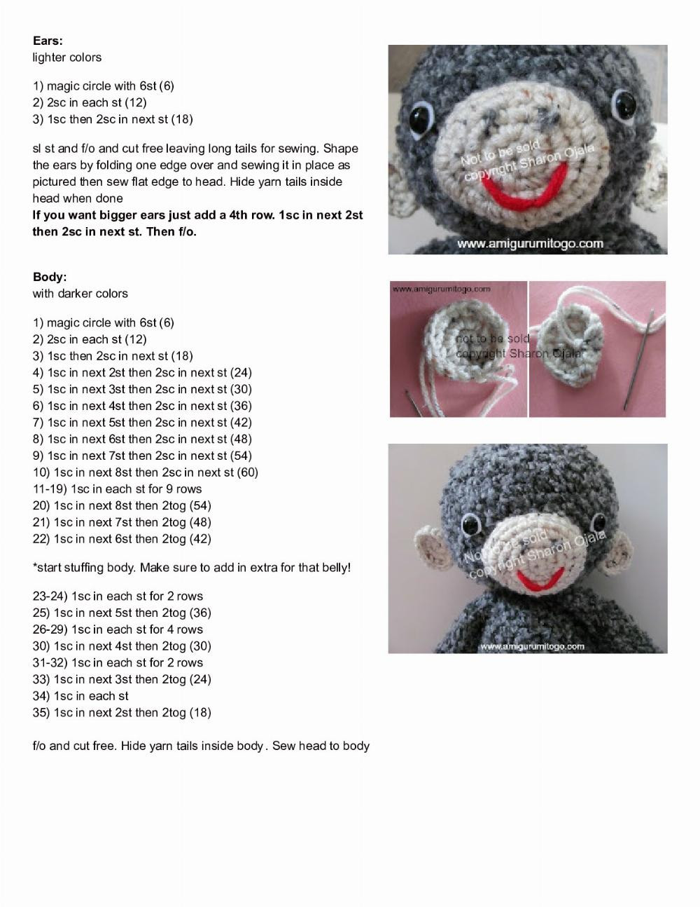 Darcy Large Monkey Free Crochet Pattern