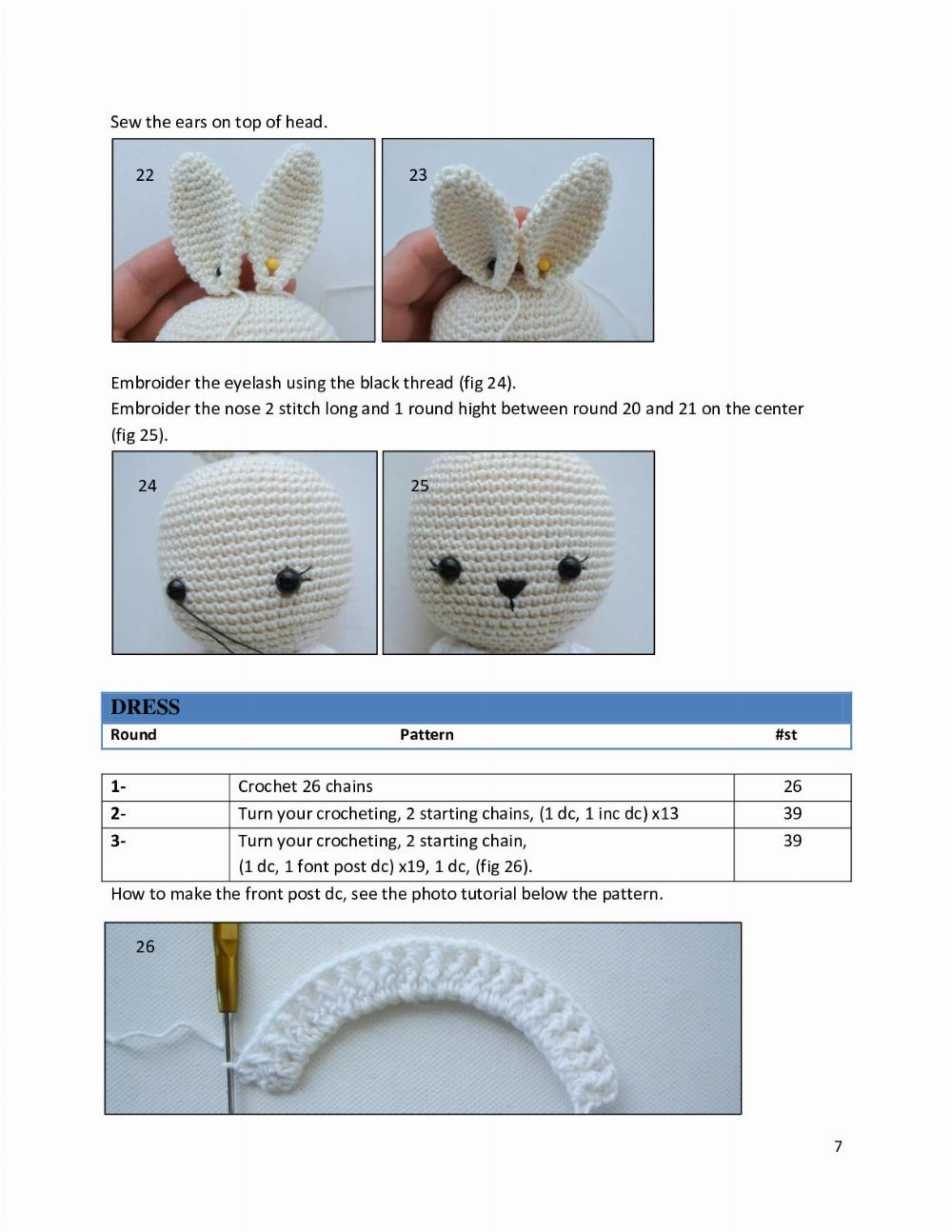 DI Bunny doll crochet pattern