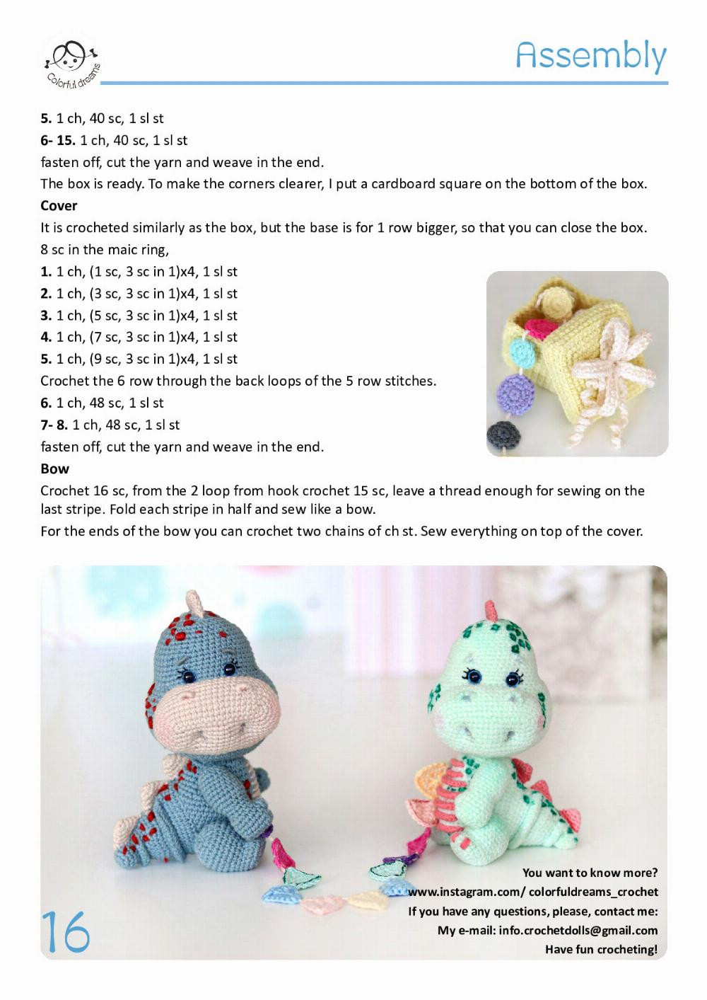 Dino babies crochet pattern