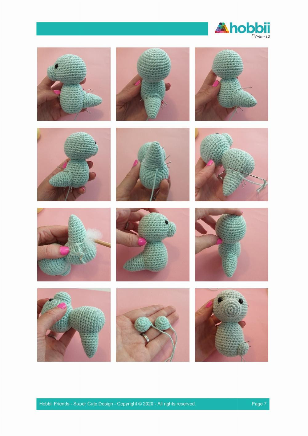 Dino Pram Chain crochet pattern