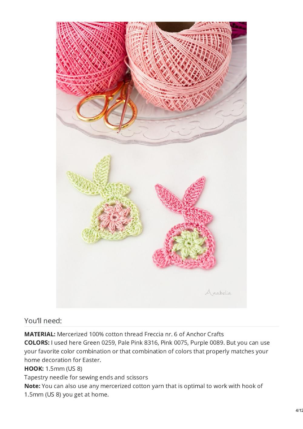 DIY Easter Crochet Bunny, free pattern