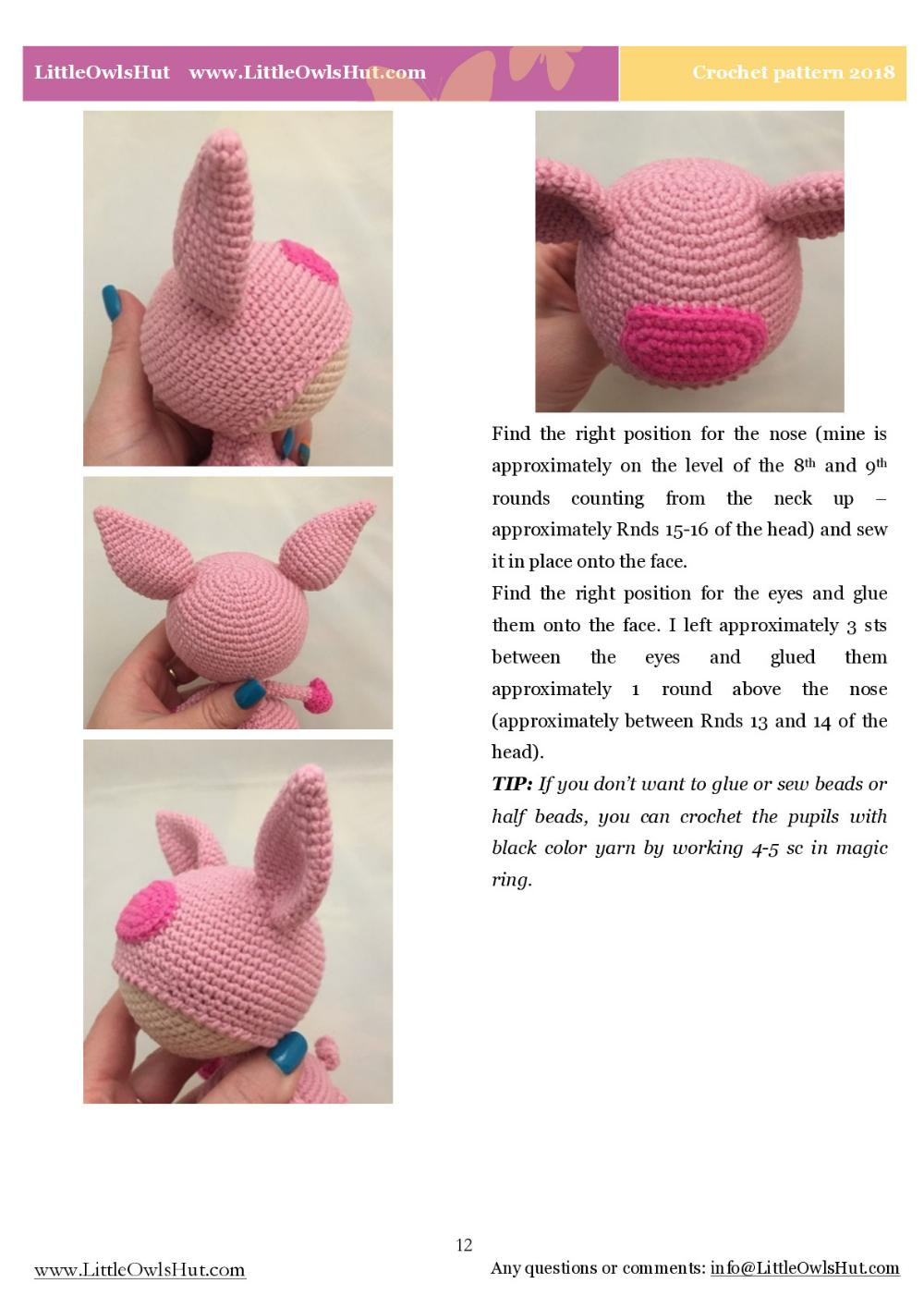 doll in a pig outfit crochet pattern