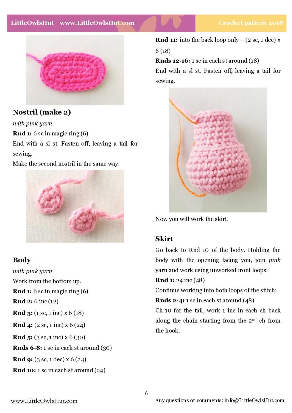 doll in a pig outfit crochet pattern