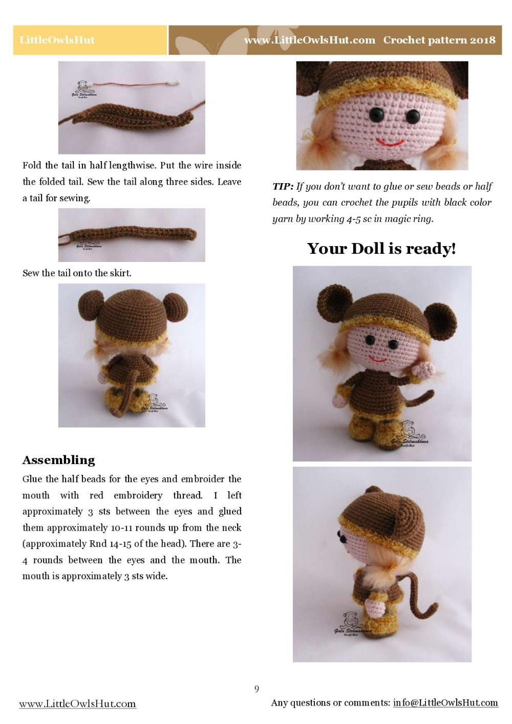 doll in a viking monkey outfit crochet pattern