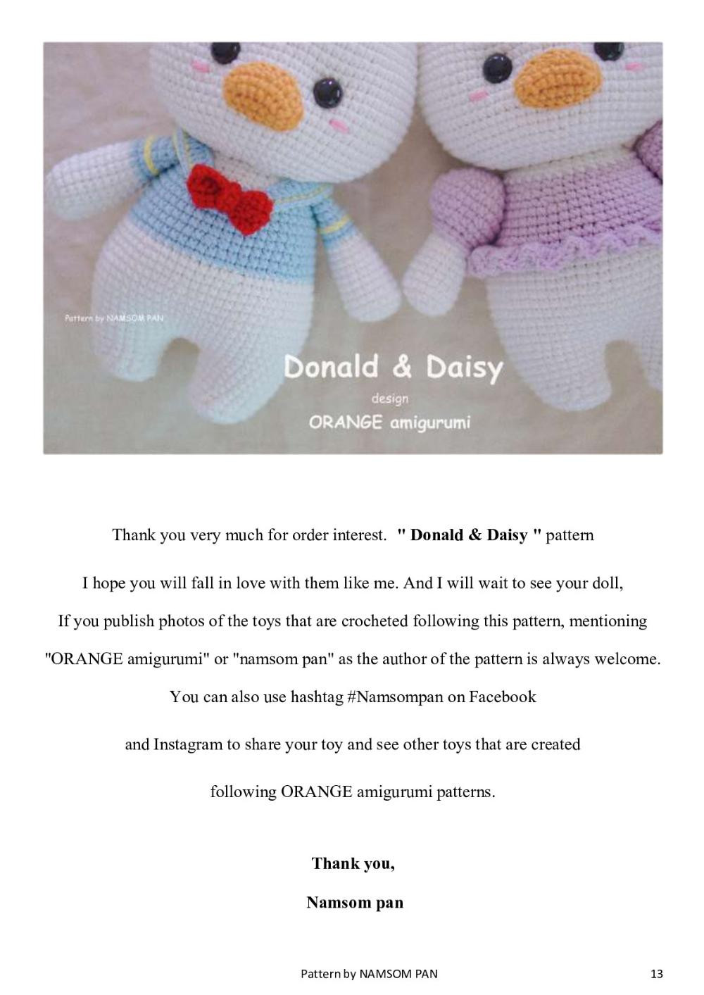 donald & daisy crochet pattern