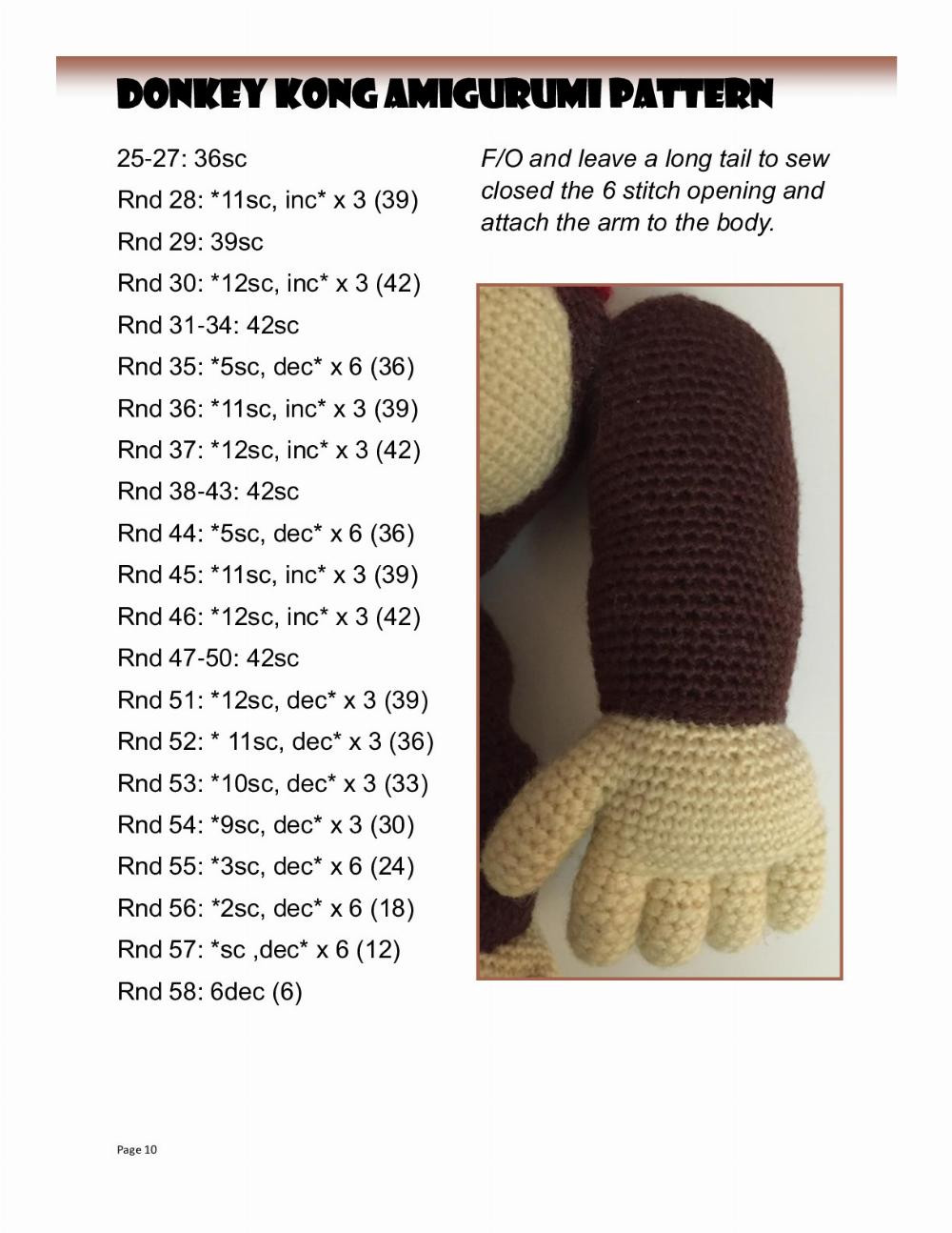 Donkey Kong Amigurumi Pattern