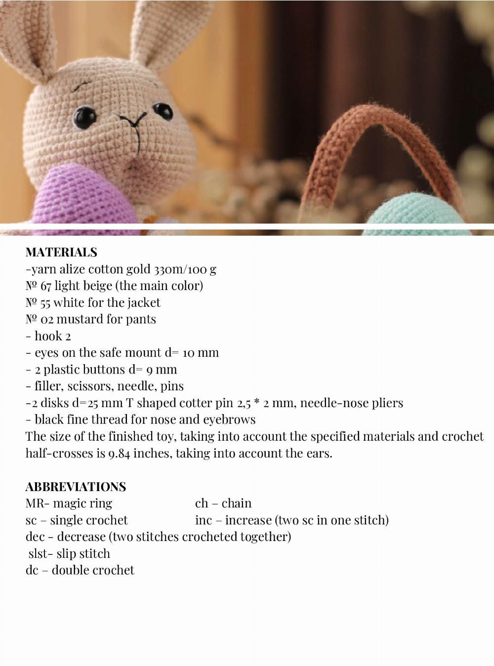 EASTER BUNNY with eggs crochet pattern