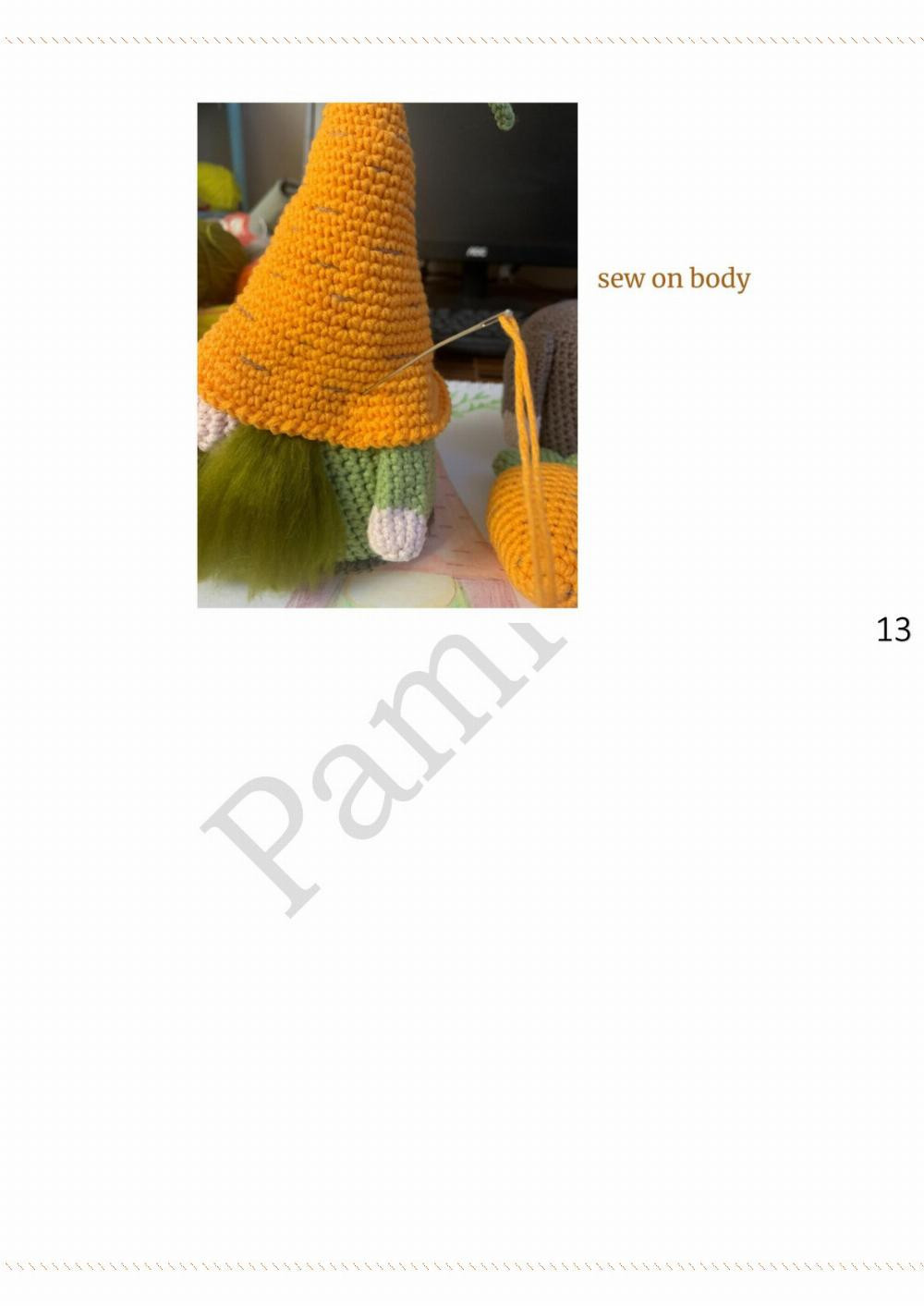 Easter Carrot gnome pattern