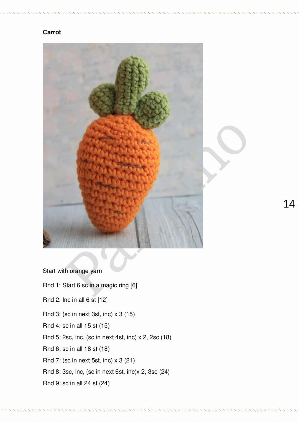 Easter Carrot gnome pattern