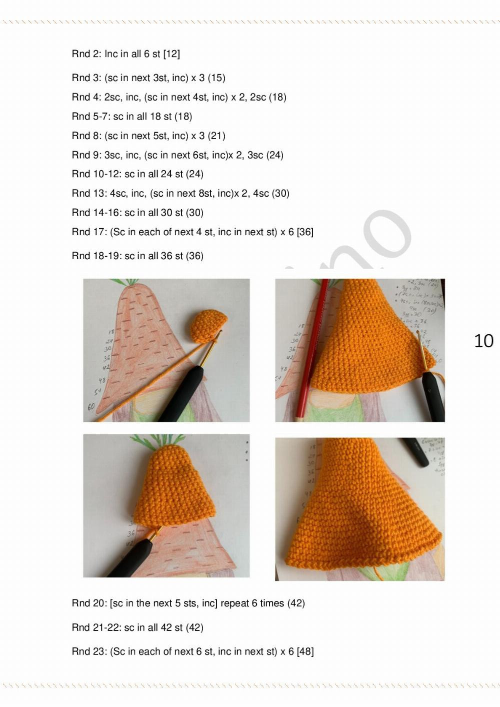 Easter Carrot gnome pattern