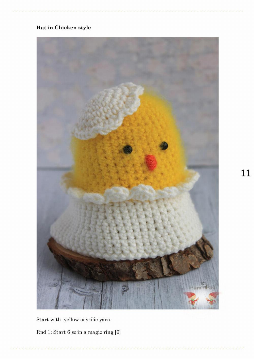 Easter Chicken gnome pattern