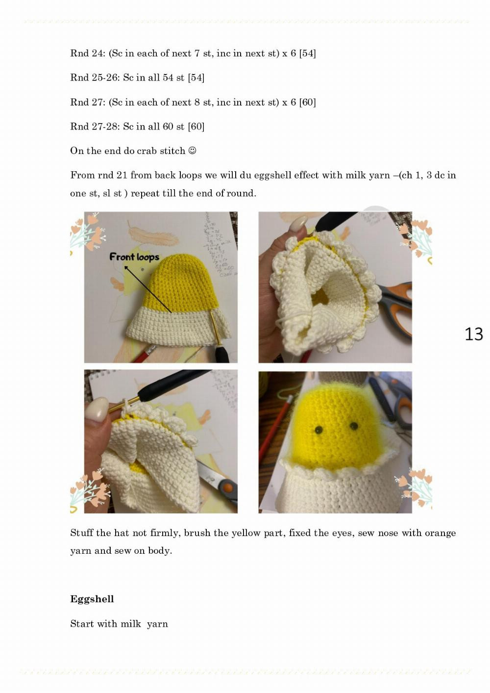 Easter Chicken gnome pattern