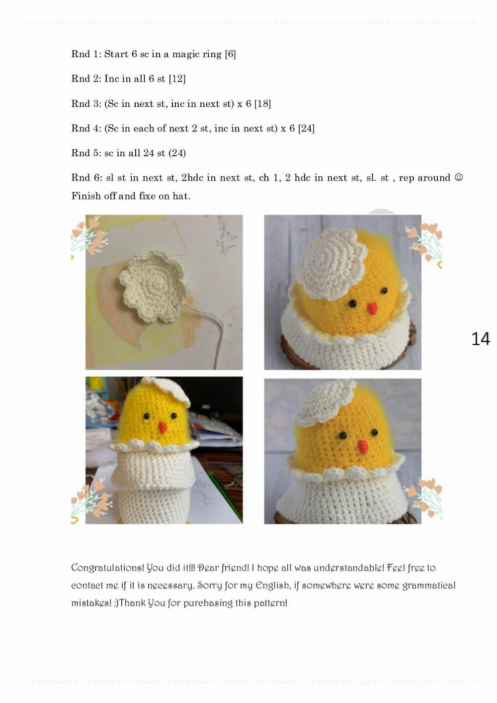 Easter Chicken gnome pattern