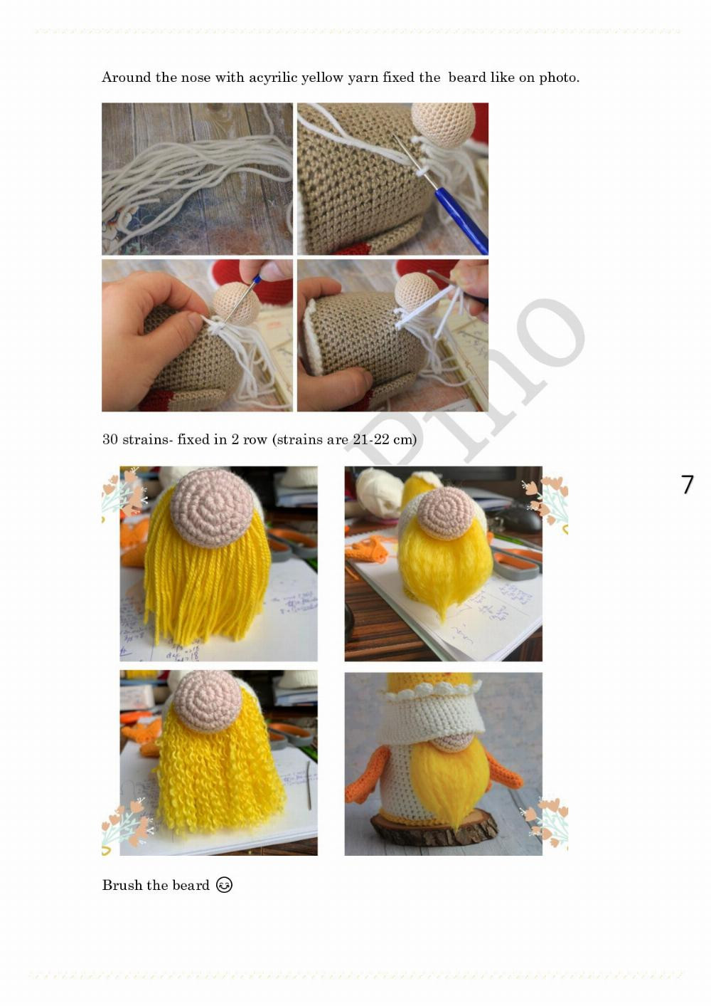 Easter Chicken gnome pattern