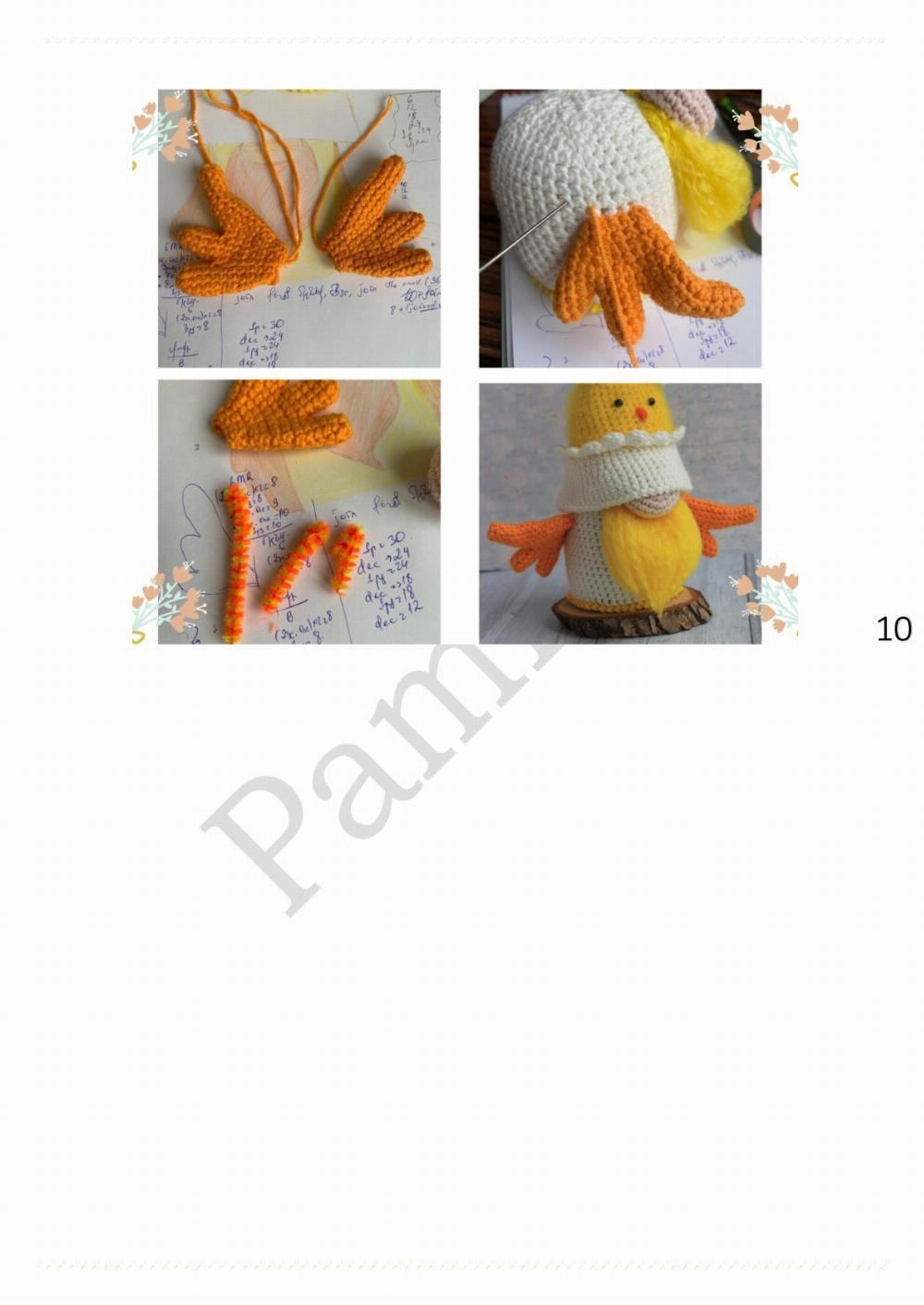 Easter Chicken gnome pattern