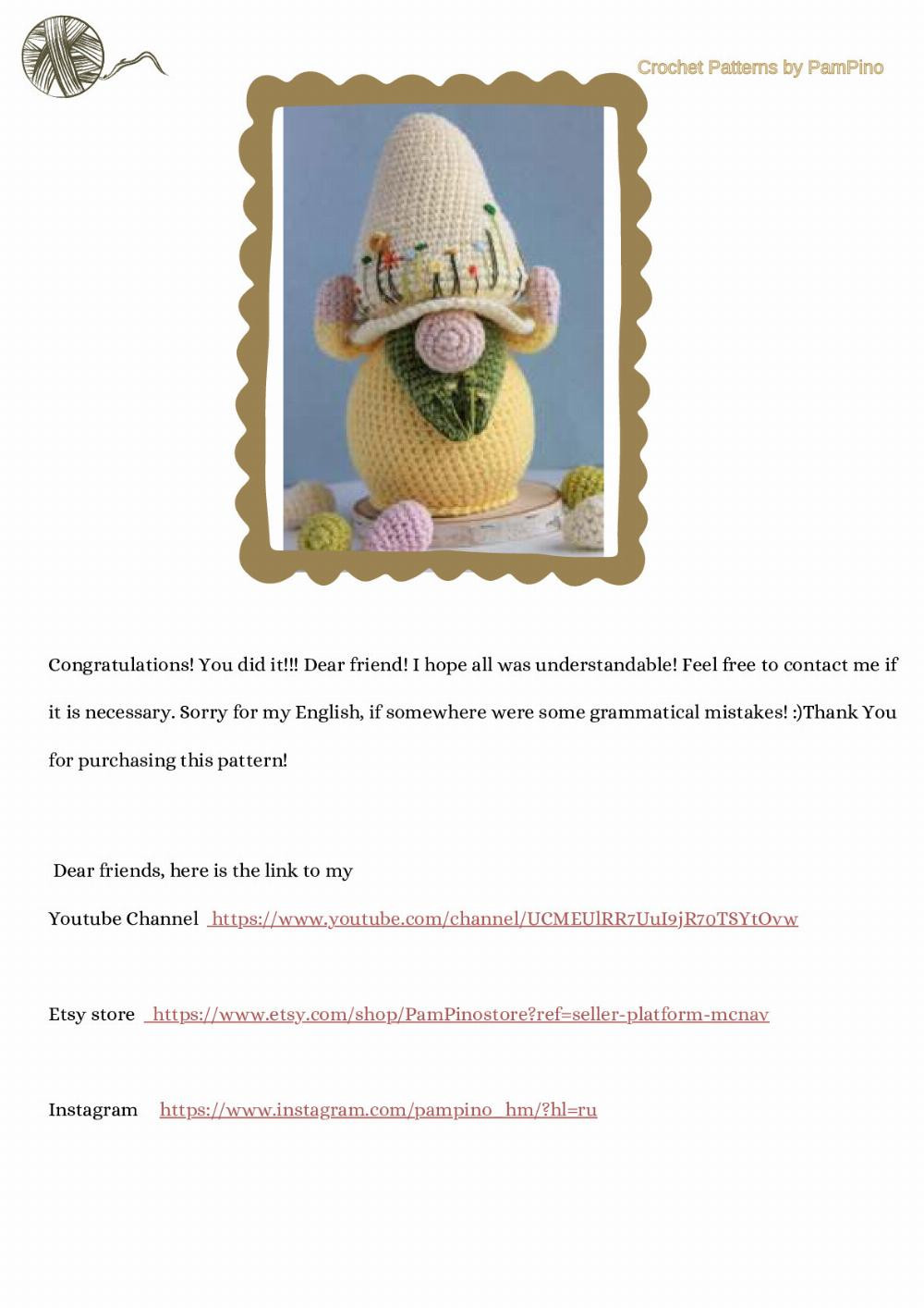 Easter Egg gnome crochet pattern