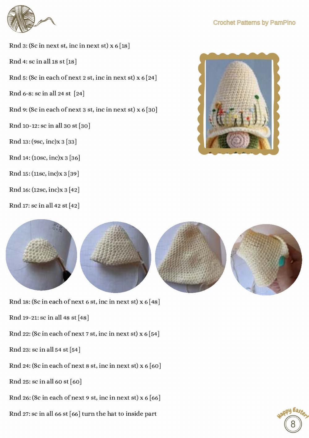 Easter Egg gnome crochet pattern