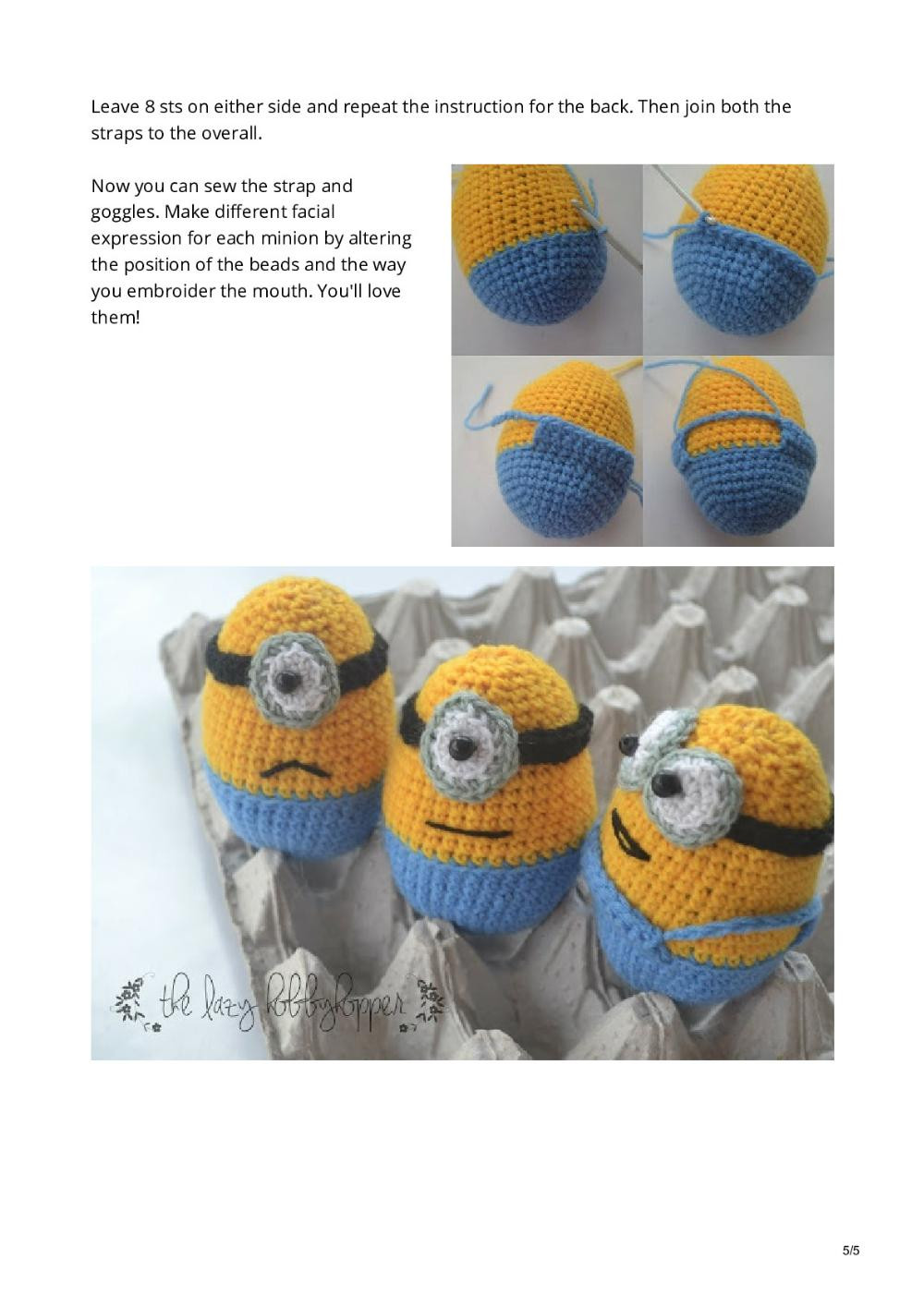 Easter egg Minions - free pattern