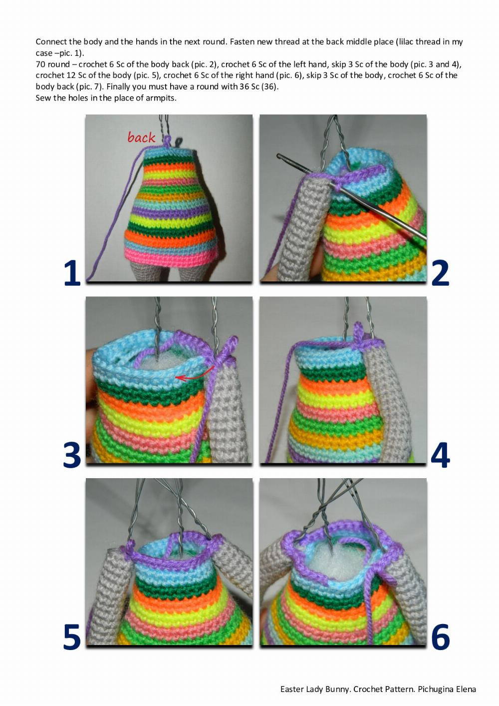 Easter Lady Bunny. Crochet pattern