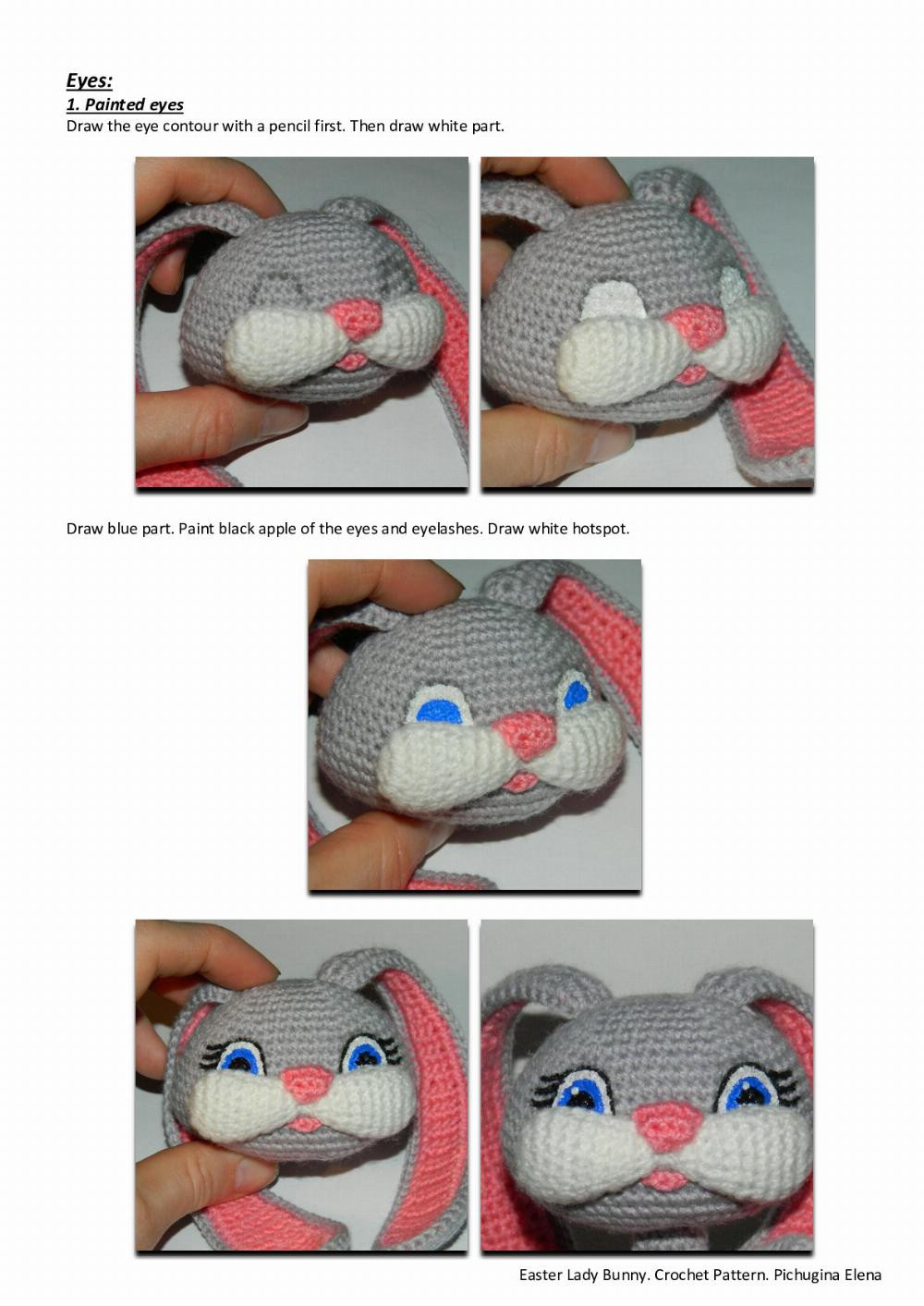 Easter Lady Bunny. Crochet pattern