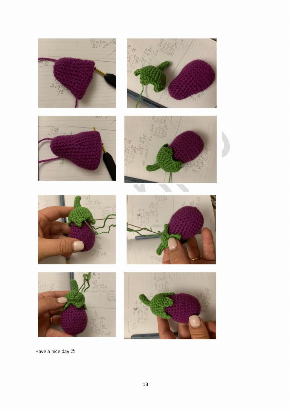 Eggplant gnome pattern