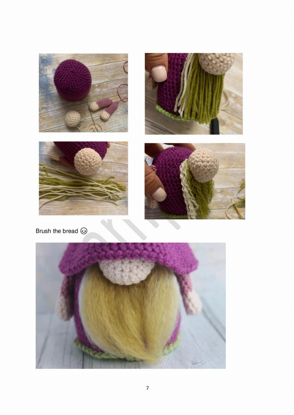 Eggplant gnome pattern