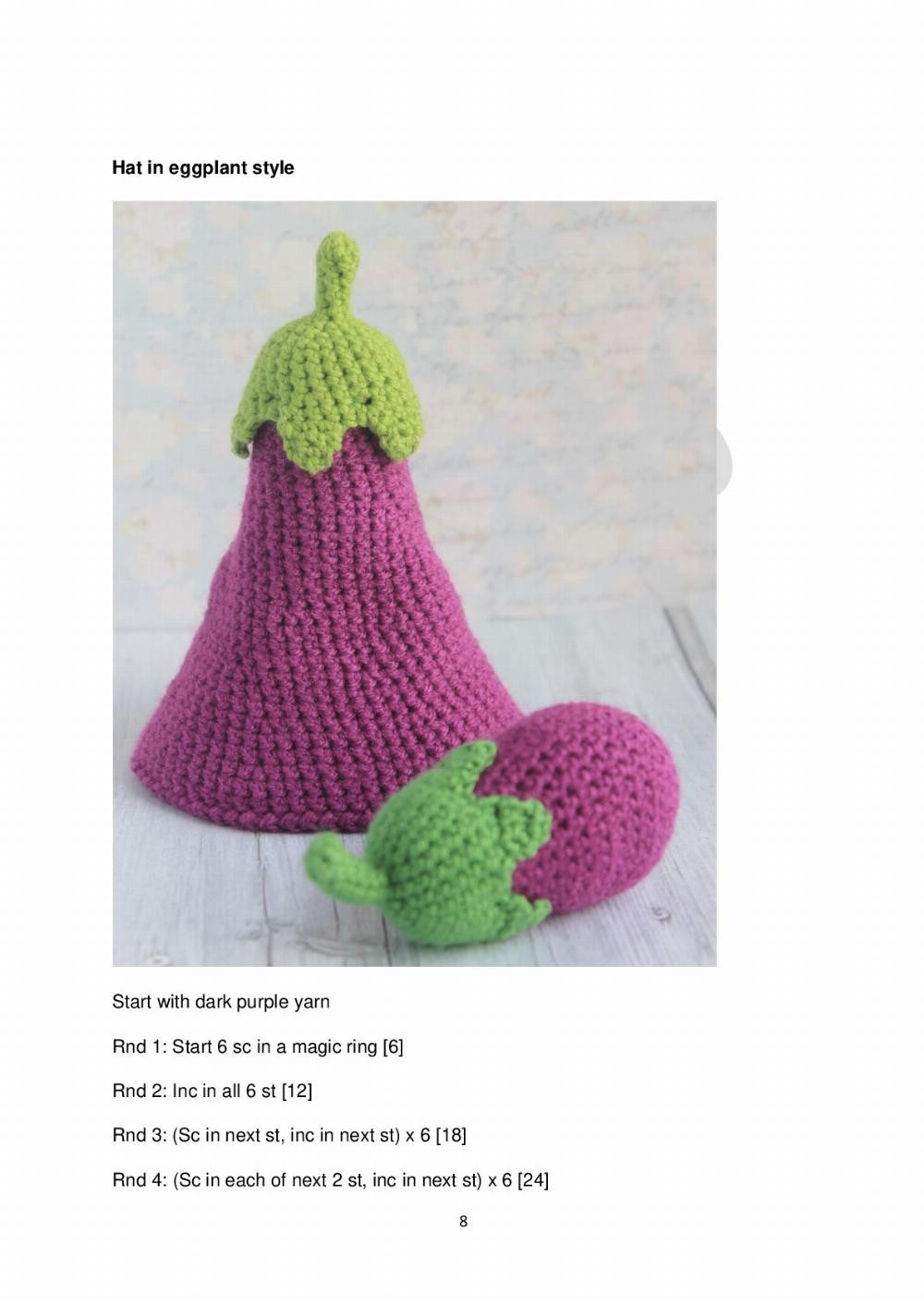 Eggplant gnome pattern