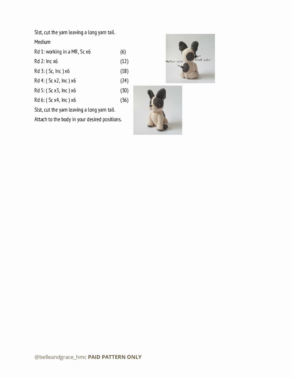 elli the frenchie dog crochet pattern