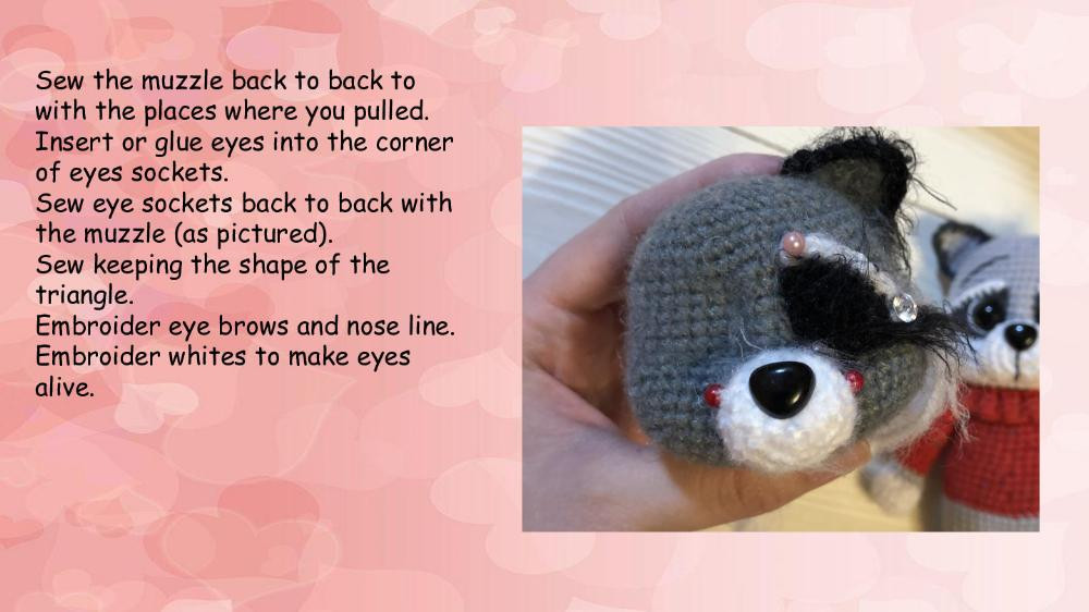 English crochet Pattern “Baby Raccoon”