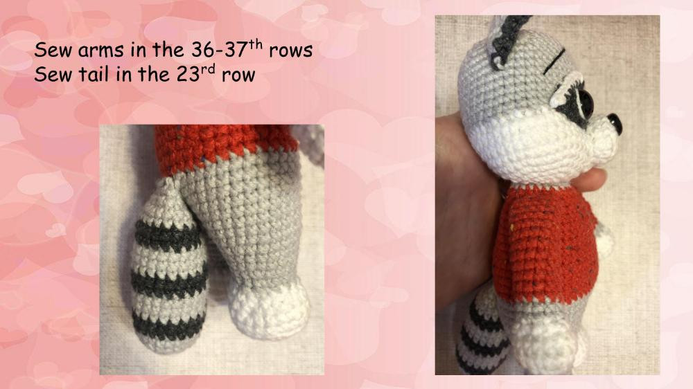 English crochet Pattern “Baby Raccoon”