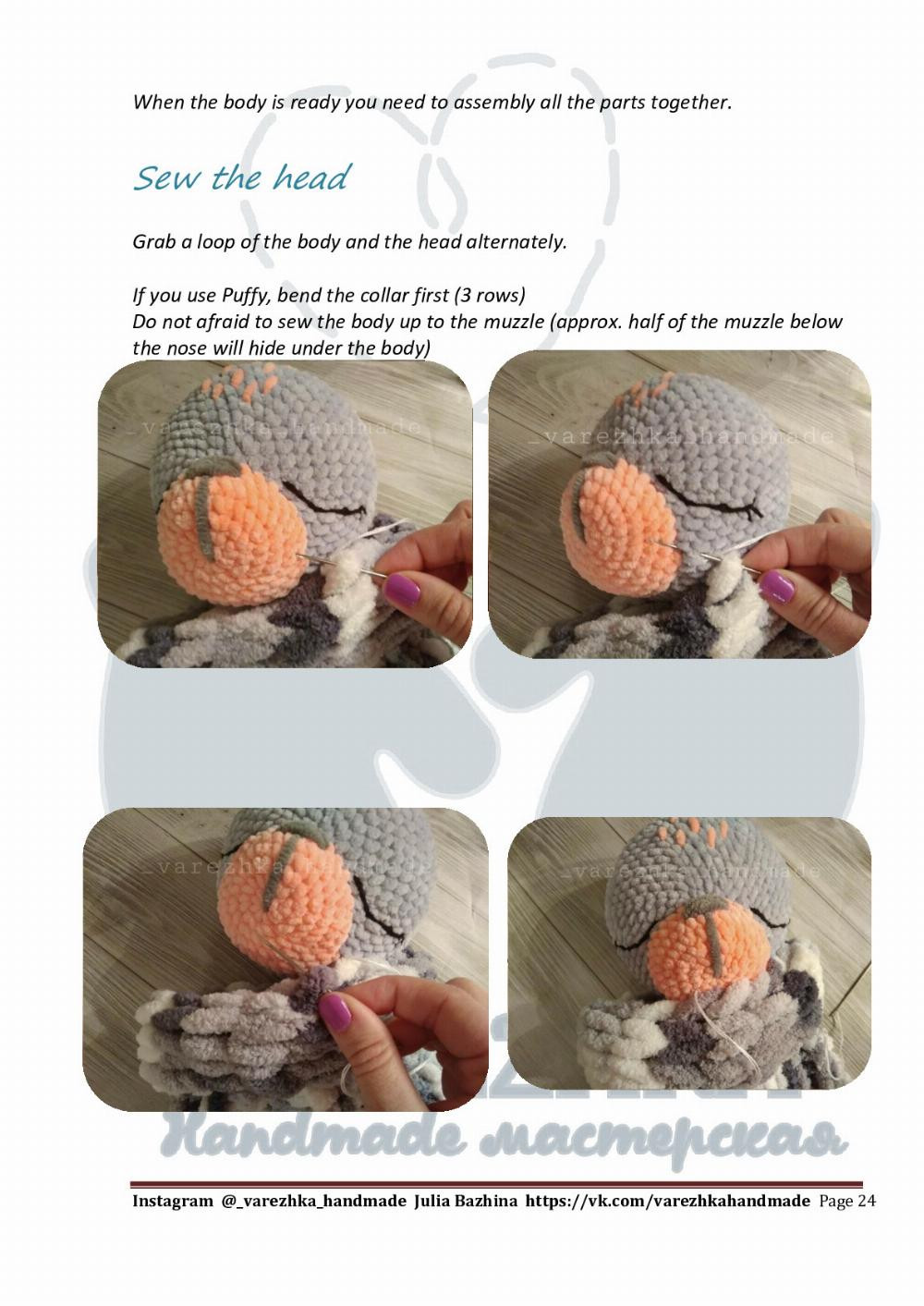 English Crochet Pattern “Bunny Plyusha” (PaJama bag)