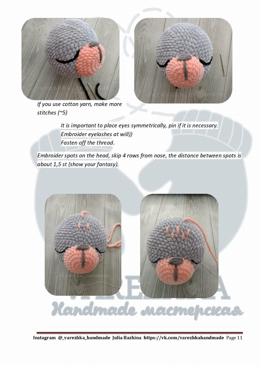 English Crochet Pattern “Bunny Plyusha” (PaJama bag)