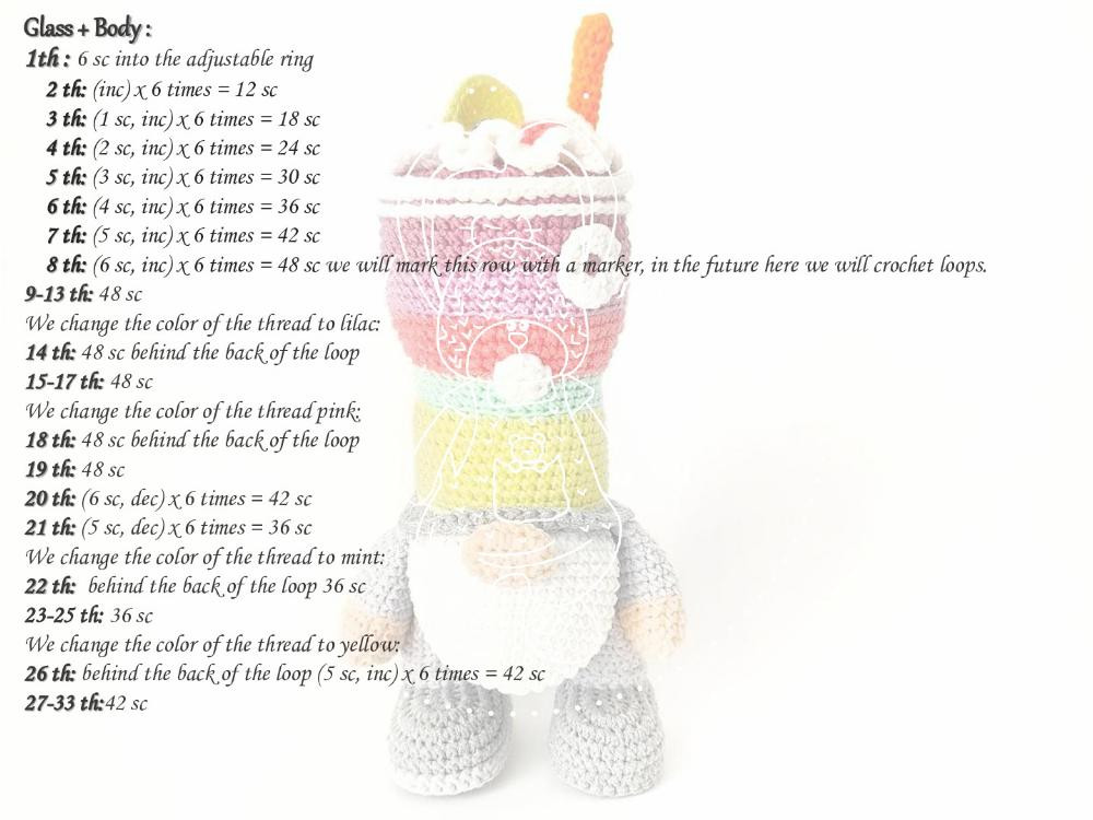 English Crochet Pattern GNOME