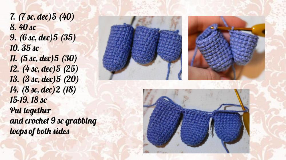 English Crochet Pattern The Blue Bird