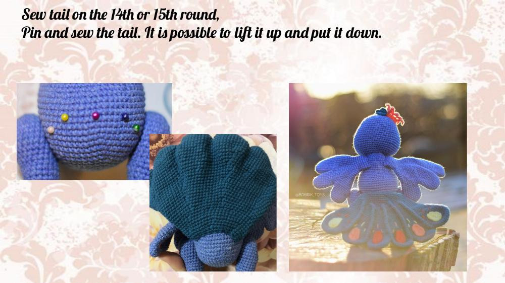 English Crochet Pattern The Blue Bird