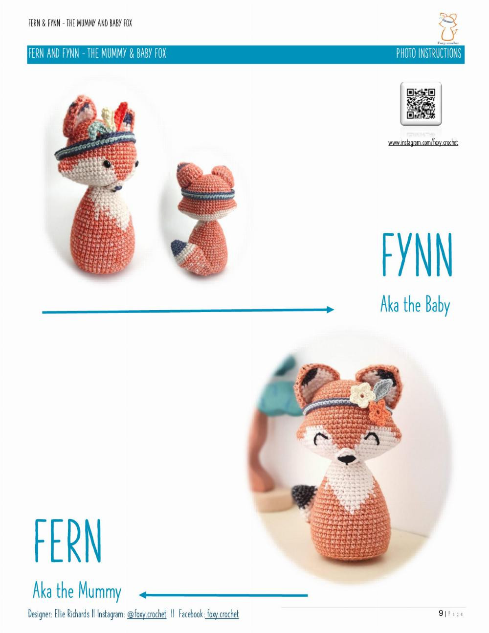 FERN & FYNN – THE MUMMY AND BABY FOX Fern & Fynn The Mummy and Baby Fox Amigurumi pattern