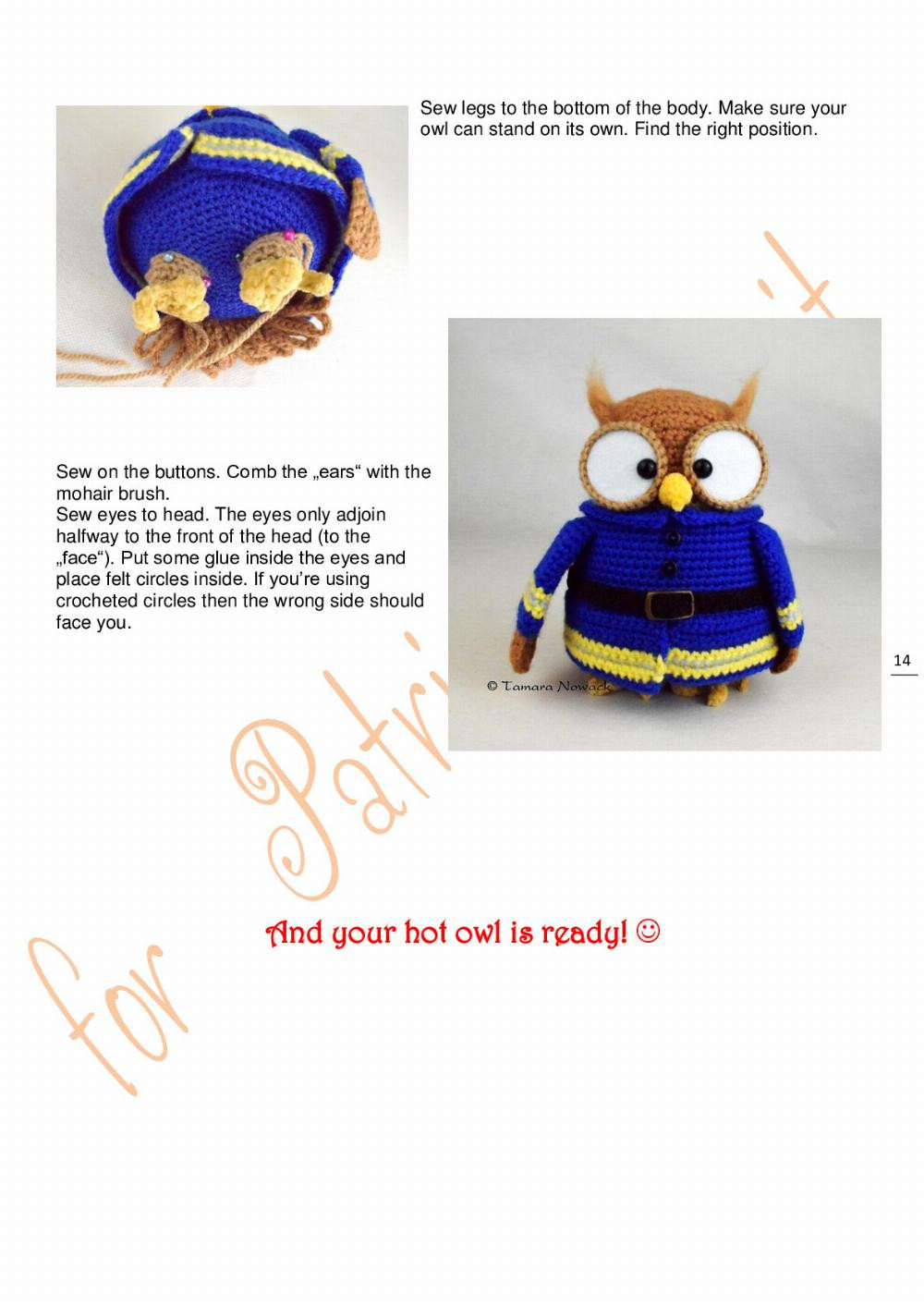 firette the owl crochet pattern