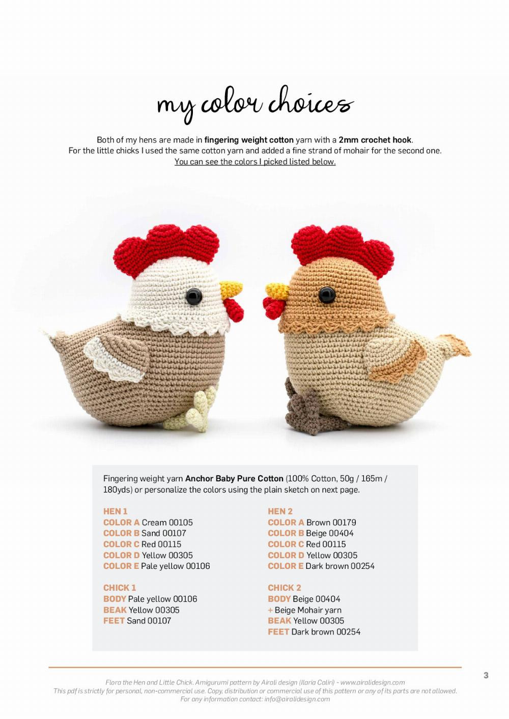 FLORA the hen and little chick amigurumi pattern