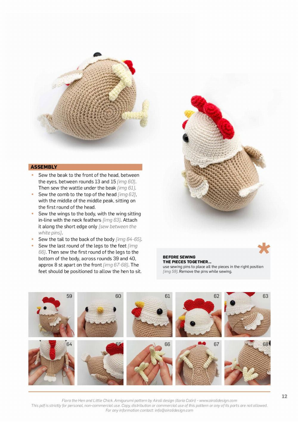 FLORA the hen and little chick amigurumi pattern