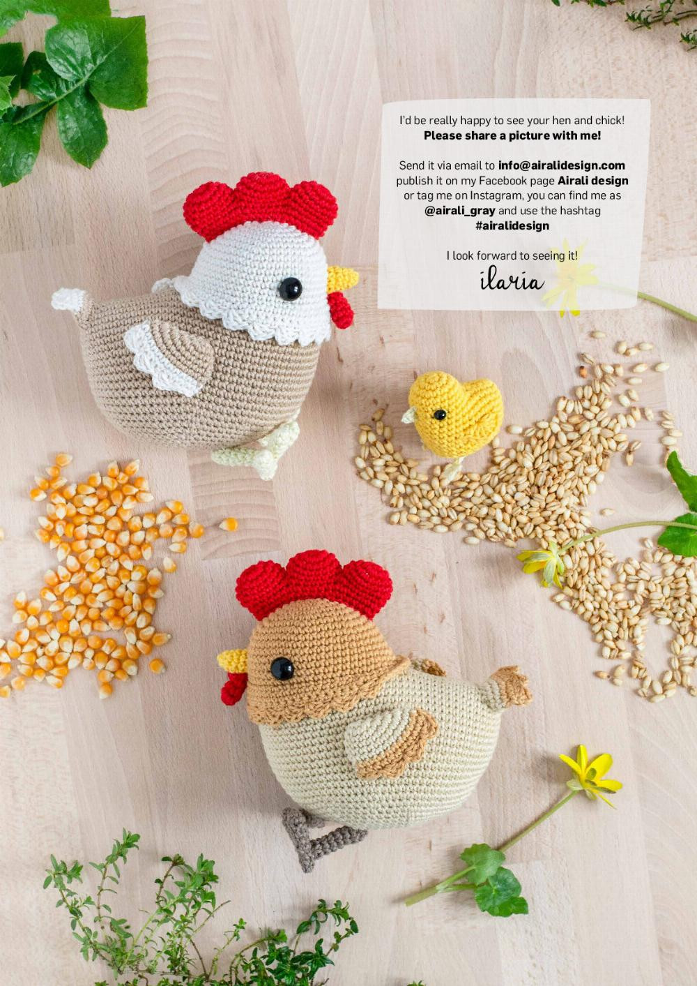 FLORA the hen and little chick amigurumi pattern