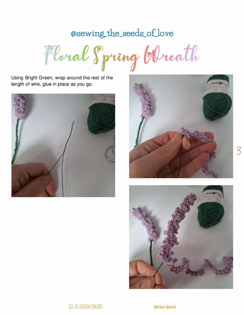 Floral Spring Wreath crochet pattern