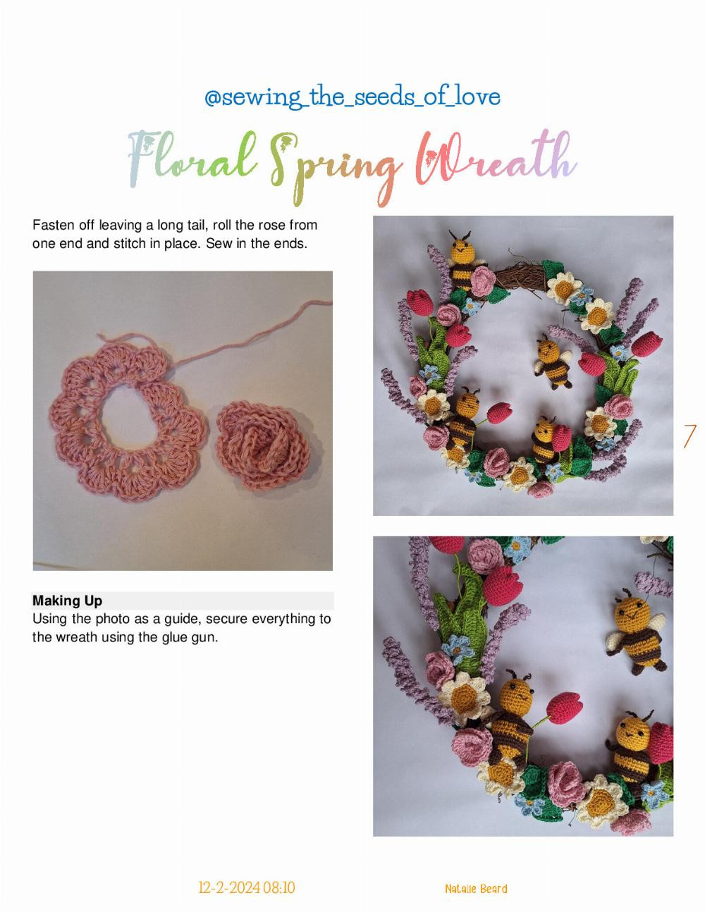 Floral Spring Wreath crochet pattern