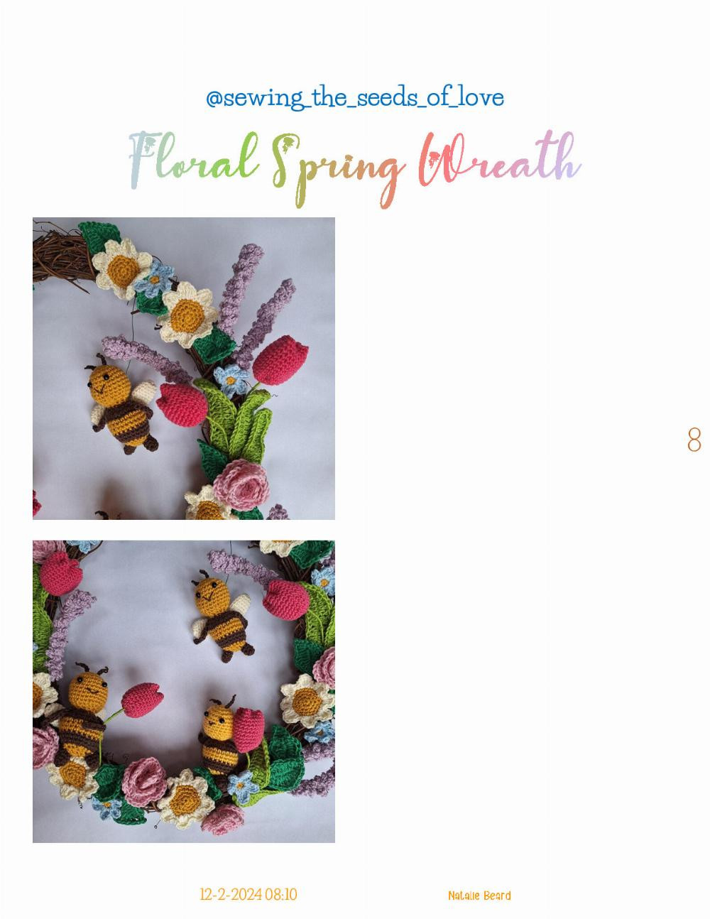 Floral Spring Wreath crochet pattern