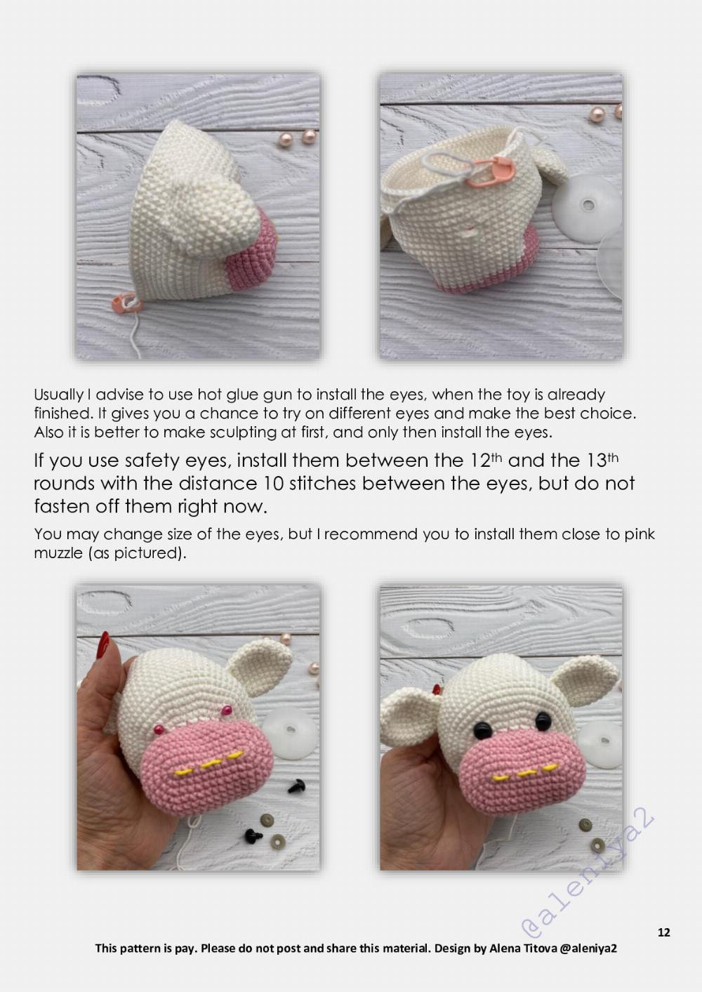 Flower cow Crochet toy pattern