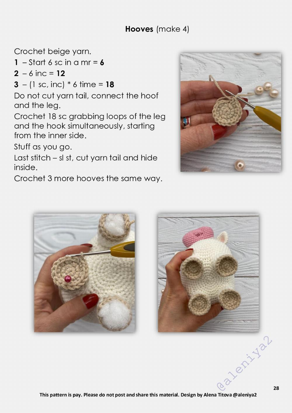 Flower cow Crochet toy pattern