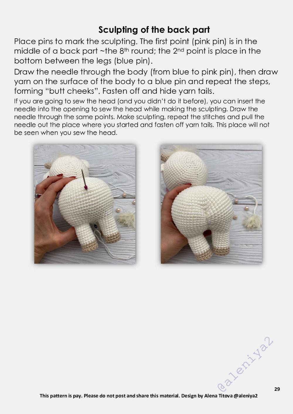 Flower cow Crochet toy pattern