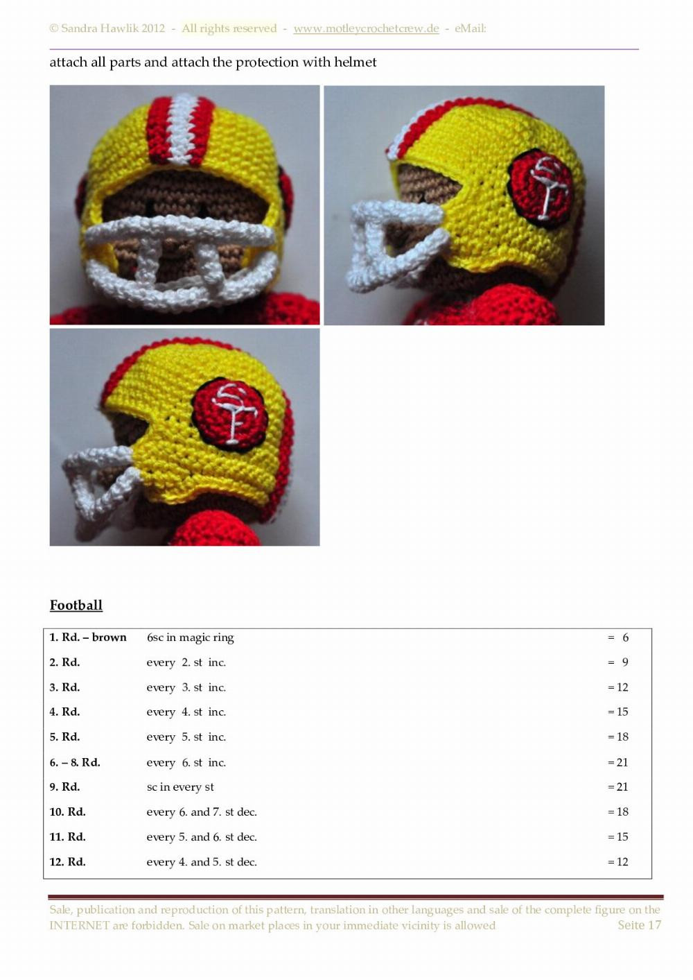 footballer crochet pattern