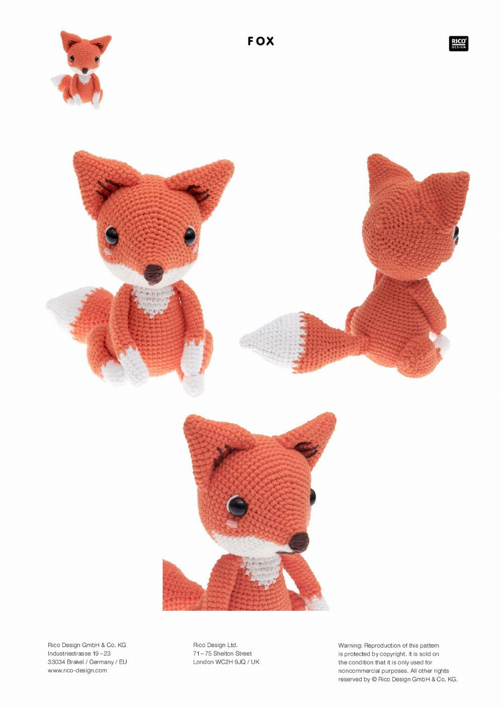 fox amigurumi crochet pattern