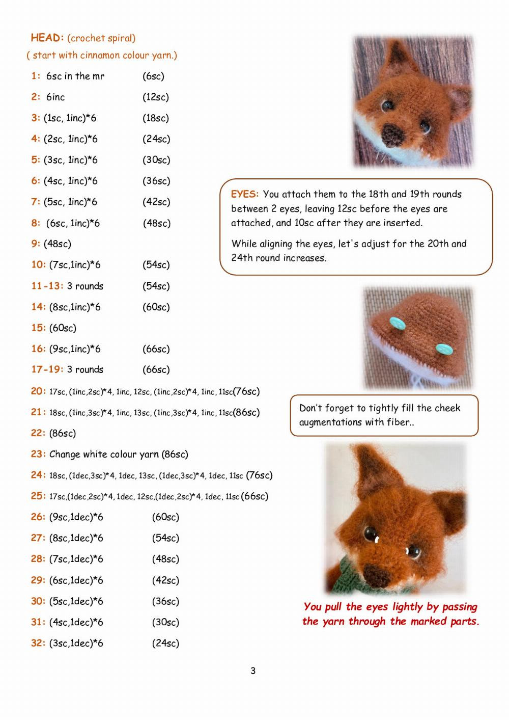 FOX VULPES crochet pattern