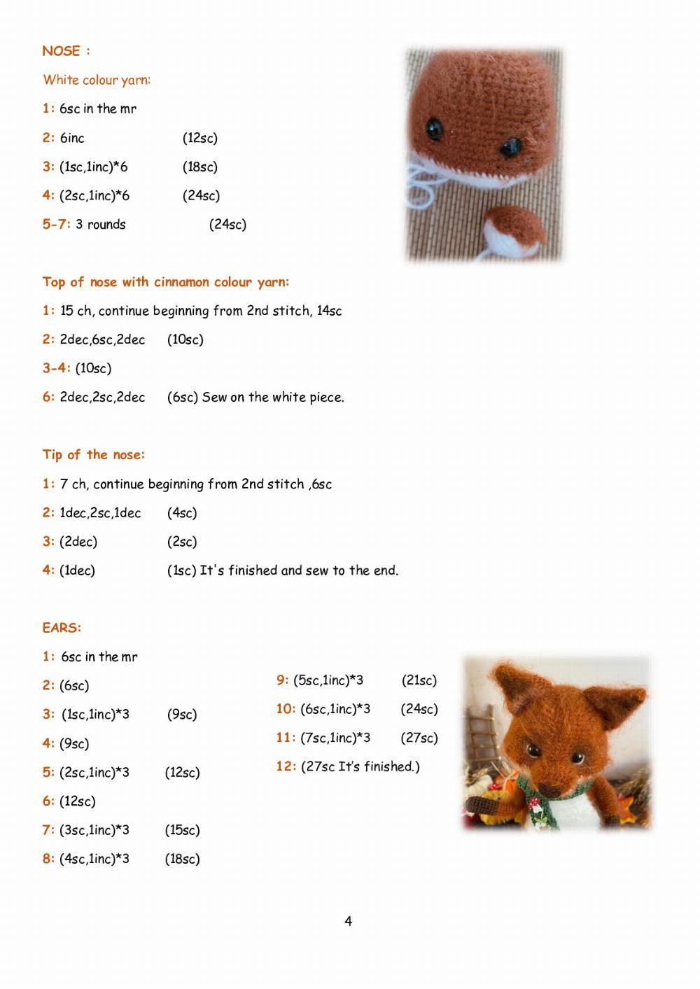 FOX VULPES crochet pattern